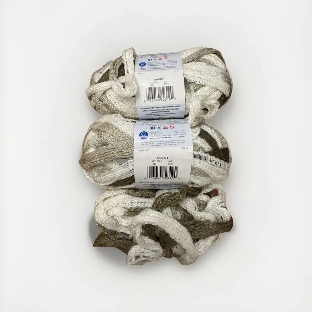 Red Heart Boutique Sashay Shuffle Yarn Neutral Brown Lot of 2 plus partial skein